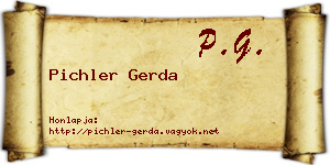 Pichler Gerda névjegykártya
